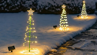 1, 2 or 4-Pack of LED Christmas Tree Solar Lawn Lights - 2 Colours