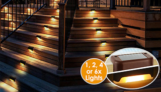 Solar Powered L-Shaped Decking LED Light - 1, 2, 4 or 6 Lights