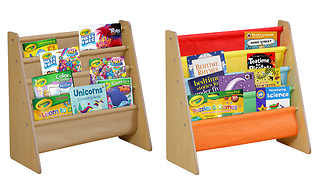Kids 4-Tier Fabric & Wooden Bookshelf - 3 Colours