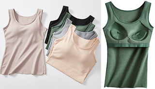 Self-Heating Seamless Vest with Built-In Cups - 5 Colours & 4 Sizes