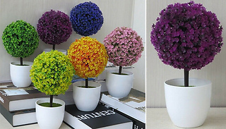 Outdoor or Indoor Artificial Ball Tree Potted Plant - 5 Colours