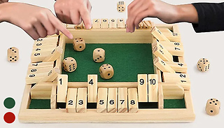 Shut the Box 4-Player Family Board Game - 2 Colours