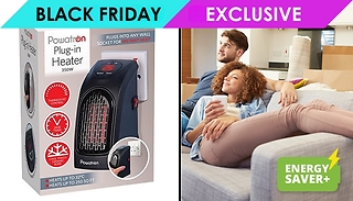 Powatron 350W Plug-In Heater - Adjustable Thermostat Timer & Speed Set ...