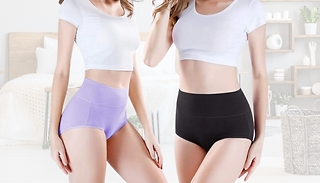 4-Pack of Women's High-Waisted Underwear - 5 Colour Options, 6 Sizes 