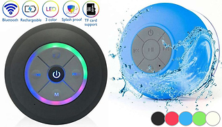 1 or 2 Waterproof Bluetooth Shower Speaker - 5 Colours