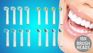 16x Oral-B Compatible Toothbrush Replacement Heads - 4 Designs!