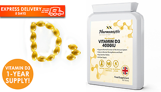 Vitamin D3 4000IU High-Strength 365 Tablets - 1-Year Supply!
