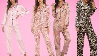 Print Satin Pyjama Sets - 4 Designs, 4 Sizes 