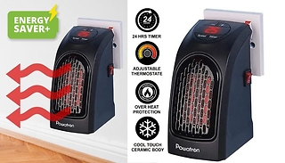Powatron 350W Plug-In Heater - Adjustable Thermostat Timer & Speed Set ...