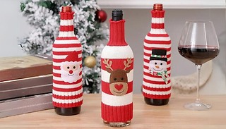 Knitted Christmas Wine Bottle Covers - 3 Designs