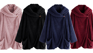 Women's Super Soft Fleece Wrap Over Jacket - 4 Colours