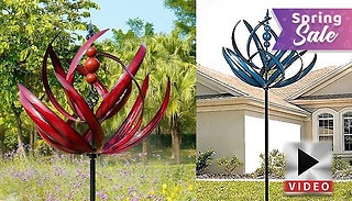 1, 2 or 3 Rotating Metal Garden Wind Spinners - 2 Colours