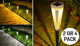 2 or 4 Garden Pathway Solar LED Stake Lights