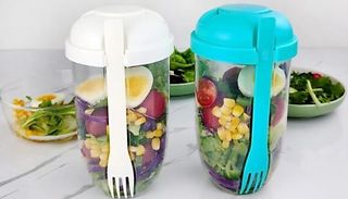 High Capacity Salad Shaker Cup with Fork - 4 Colours