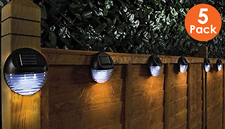 5-Pack GardenKraft Solar Powered Fence Lights