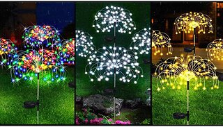 Solar Firework Garden Light with 8 Modes - 4 Sizes, 3 Colours