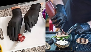 20, 50 or 100-Pack of Disposable Black Nitrile Gloves - 4 Sizes!