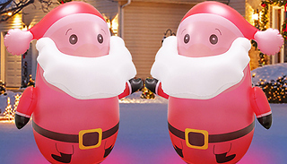Inflatable Christmas Santa Claus with Solar LED Lights