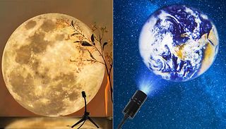 2-in-1 Moon & Earth Projection Lamp