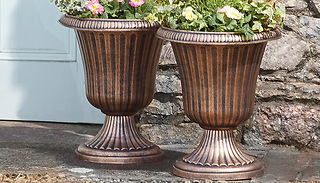 Garden Grow Set Of 2 Bronze Urn Planters