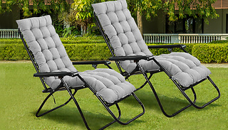 2-Pack of Black Gravity Chairs With Starlight White Cushions