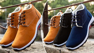 Men's Faux Suede Fleece Lined Walking Boots - 3 Colours & 6 Sizes