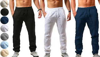 Mens Comfy Elastic Waist Trousers - 7 Colours & 5 Sizes
