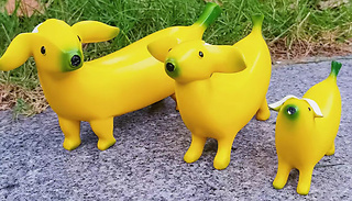 Water Resistant Banana Dog Garden Ornament - 3 Sizes