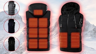 USB Powered Heated Hooded Gilet - 3 Colours & 5 Sizes