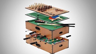 Deluxe 105-Piece 5-in-1 Games Table - Football, Tennis, Backgammon, Ch ...