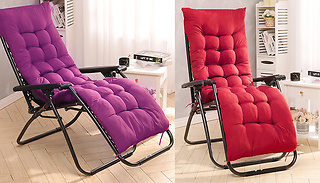 Sun Lounger Cushion Pad for Garden Recliner Chair - 2 Colours