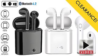 Wireless Apple & Android Compatible Earbuds & Charge Case - 5 Colours