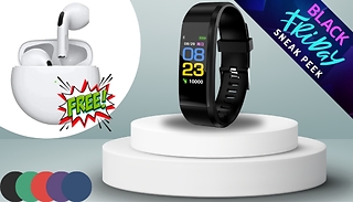 Smart Fitness Watch + FREE Pro 6 Wireless Earbuds!