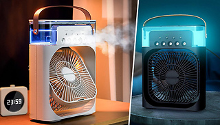4-in-1 Portable Air Cooling Night Light Fan  2 Colours