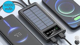 Next Gen Dual USB Solar Power Bank With Flashlight - 10000 mAh