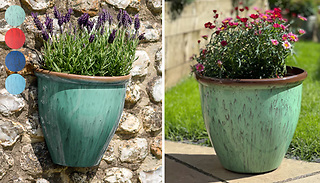 Running Glaze Wall Pots Or Planters - 4 Colours