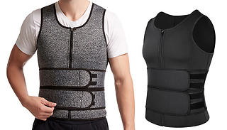 Men's Double Belt Sauna Waist Trainer Vest - 2 Colours & 6 Sizes