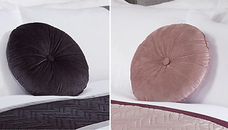 Delta Black or Rose Pink Round Velvet Cushion