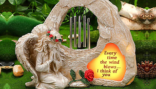 Solar Praying Angel Wind Chime Statue