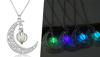 Glow-in-the-Dark Moon Necklace - 4 Colours