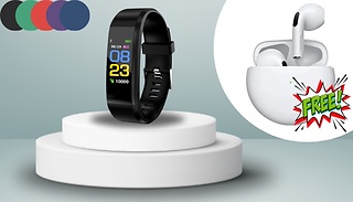 Smart Fitness Watch + FREE Pro 6 Wireless Earbuds!