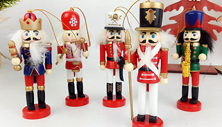 5-Piece Wooden Christmas Soldier Decoration Set