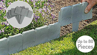 Grey Cobbled Stone Effect Garden Edging - Up to 80-Pieces