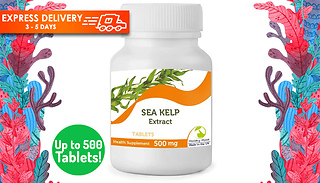 Sea Kelp Extract 500mg Tablets - Up to 500 Capsules!