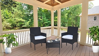 3-Piece Rattan Armchairs & Side Table Set - 3 Colours