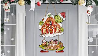 Grinch Inspired Wooden Christmas Wall Hanging
