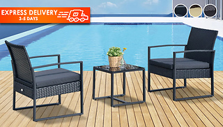 Outsunny 3-Piece Rattan Patio Set - 3 Colours