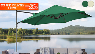 2.5m Garden Cantilever Parasol with Adjustable Angle - 2 Colours