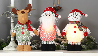 Light-Up Holiday Plush Ornament - 3 Designs