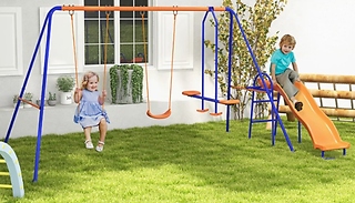Outsunny 4-in-1 Metal Garden Swing Set